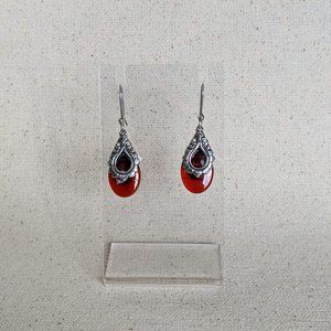 Carnelian sterling silver earrings